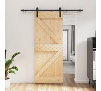 vidaXL Porte coulissante et kit de quincaillerie 85x210 cm pin massif