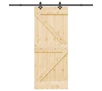 vidaXL Porte coulissante et kit de quincaillerie 85x210 cm pin massif