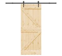 vidaXL Porte coulissante et kit de quincaillerie 85x210 cm pin massif