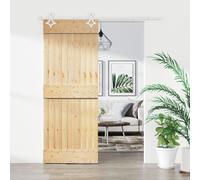 vidaXL Porte coulissante et kit de quincaillerie 85x210 cm pin massif