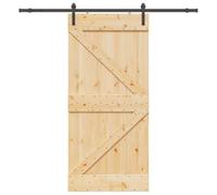 vidaXL Porte coulissante et kit de quincaillerie 90x210 cm pin massif