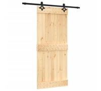 vidaXL Porte coulissante et kit de quincaillerie 90x210 cm pin massif, porte intérieure, porte de grange intérieure, porte de grange