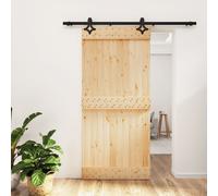 Porte coulissante et kit de quincaillerie 95x210 cm pin massif