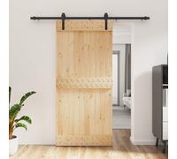 vidaXL Porte coulissante et kit de quincaillerie 95x210 cm pin massif