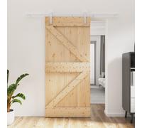 vidaXL Schuifdeur met beslag 95x210 cm massief grenenhout3203022 G