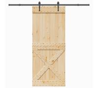 vidaXL Porte coulissante et kit de quincaillerie 95x210 cm pin massif