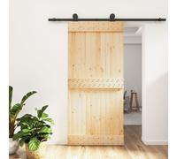vidaXL Porte coulissante et kit de quincaillerie 95x210 cm pin massif