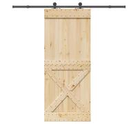 vidaXL Porte coulissante et kit de quincaillerie 95x210 cm pin massif