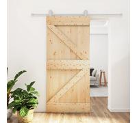 vidaXL Porte coulissante et kit de quincaillerie 95x210 cm pin massif