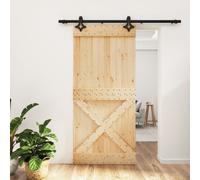 vidaXL Porte coulissante et kit de quincaillerie 95x210 cm pin massif