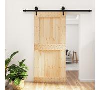 vidaXL Porte coulissante et kit de quincaillerie 95x210 cm pin massif