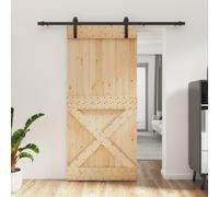 vidaXL Porte coulissante et kit de quincaillerie 95x210 cm pin massif
