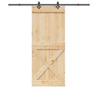 vidaXL Porte coulissante et kit de quincaillerie 95x210 cm pin massif