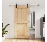 vidaXL Porte coulissante et kit de quincaillerie 95x210 cm pin massif