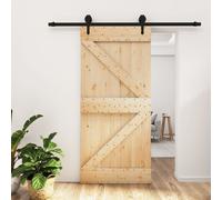 vidaXL Porte coulissante et kit de quincaillerie 95x210 cm pin massif