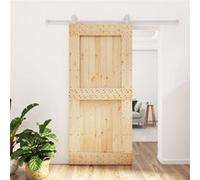 vidaXL Porte coulissante et kit de quincaillerie 95x210 cm pin massif