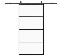 vidaXL Porte coulissante kit de quincaillerie noir 102,5x205 cm, porte intérieure, porte de grange intérieure, porte de grange coulissante