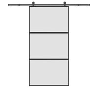 vidaXL Porte coulissante kit de quincaillerie trempé verre aluminium