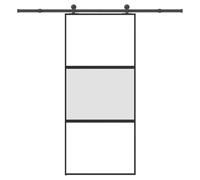 vidaXL Porte coulissante kit de quincaillerie trempé verre aluminium, porte coulissante sur rail, porte coulissante intérieure, porte coulissante de salle de bain