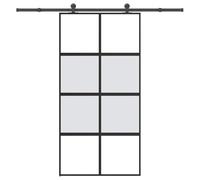 vidaXL Porte coulissante kit de quincaillerie trempé verre aluminium
