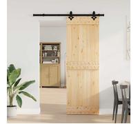 vidaXL Porte coulissante NARVIK Naturel et noir 70 x 210 cm (152,5 cm) 3445275