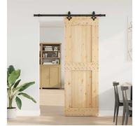 vidaXL Porte coulissante NARVIK Naturel et noir 80 x 210 cm (152,5 cm) 3445324