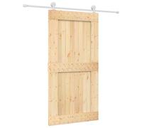vidaXL Porte coulissante Naturel et Blanc