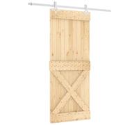 vidaXL Porte coulissante Naturel et Blanc 85 x 210 cm, Salon moderne, solution d'espace efficace, porte coulissante compacte, séparation en pin durable, élément déco intérieur