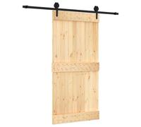 vidaXL Porte coulissante Naturel et noir 100 x 210 cm