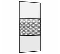 vidaXL Porte coulissante Noir 102.5 x 205 cm verre trempé, aluminium