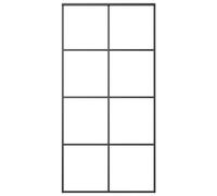vidaXL Porte Coulissante Porte de Grange Porte d'Intérieur Système de Porte Maison Butée de Porte Noir 102,5x205 cm Verre ESG et Aluminium