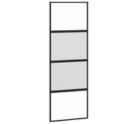 vidaXL Porte coulissante noir 76x205 cm verre trempé aluminium
