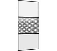 vidaXL Porte coulissante noire 102.5 x 205 cm Verre trempé, aluminium