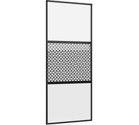vidaXL Porte coulissante noire 90 x 205 cm Verre trempé, aluminium