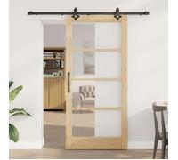 vidaXL Porte coulissante ORKDAL 93 x 202 cm Naturel et noir 3332175