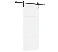 vidaXL Porte coulissante ORKDAL Blanc 83 x 202 cm Bois de pin massif, Porte rectangulaire en pin moderne, cloison coulissante, séparateur de pièces stylé, déco minimaliste