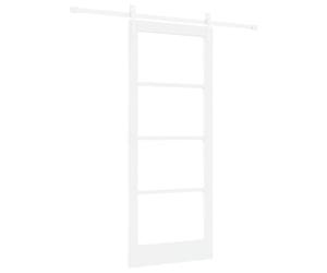 vidaXL Porte coulissante ORKDAL Blanc 83 x 202 cm, Séparateur de pièce moderne en pin, bois solide, verre, avec portes coulissantes, design gain de place