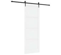 vidaXL Porte coulissante ORKDAL Blanc 83 x 232 cm Bois de pin massif, Porte rectangulaire en pin moderne, cloison coulissante, séparateur de pièces stylé, déco minimaliste
