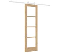 Porte coulissante vidaXL avec quincaillerie 'ORKDAL'en bois massif et verre, Porte intérieure vidaXL en verre 'ORKDAL'61x198,5x4 cm en pin massif
