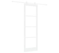 vidaXL Porte coulissante Orkdal en bois massif blanc et verre 78 x 232 cm avec kit de matériel rail usage intérieur porte de séparation grange décor contemporain