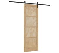 vidaXL Porte coulissante ORKDAL Naturel 73,5 x 211 cm, Porte rectangulaire en pin moderne, cloison coulissante, séparateur de pièces stylé, déco minimaliste