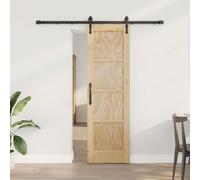 vidaXL Porte coulissante ORKDAL Naturel et noir 61 x 198,5 cm