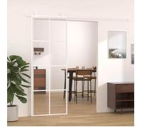 vidaXL Porte Coulissante Porte de Grange Porte d'Intérieur Système de Porte Maison Butée de Porte Verre ESG et Aluminium 151668