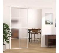 vidaXL Porte coulissante 151673 Verre ESG dépoli aluminium 90x205 cm Blanc