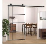 vidaXL Porte coulissante 151686 – Verre ESG et aluminium – Noir