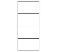 vidaXL Porte Coulissante Porte de Grange Porte d'Intérieur Système de Porte Maison Butée de Porte Verre ESG Dépoli et Aluminium 90x205 cm Noir