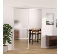 vidaXL Porte coulissante d'intérieur 151657 Verre ESG dépoli Aluminium 76x205 cm Blanc