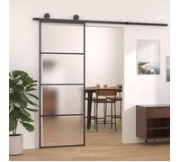 vidaXL Porte coulissante Verre ESG dépoli et aluminium 76x205 cm Noir