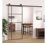 vidaXL Porte coulissante Verre ESG et aluminium 90x205 cm Noir