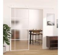 vidaXL Porte coulissante Verre ESG dépoli et aluminium 90x205 cm Blanc